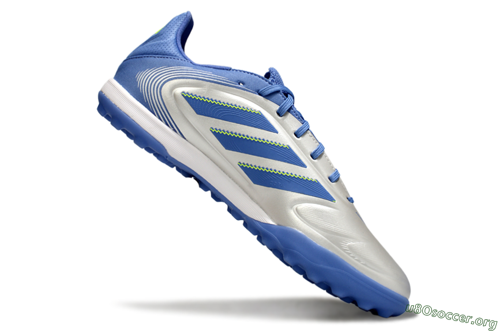 Adidas Copa Pure 3 TF Football Shoes - Silver/Blue/Yellow 4