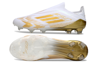Adidas F50 Elite Laceless FG Football Boots - White/Gold