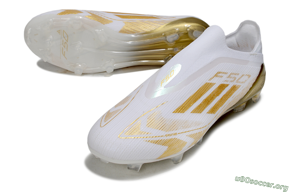 Adidas F50 Elite Laceless FG Football Boots - White/Gold 0