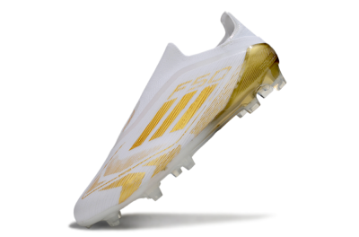 Adidas F50 Elite Laceless FG Football Boots - White/Gold