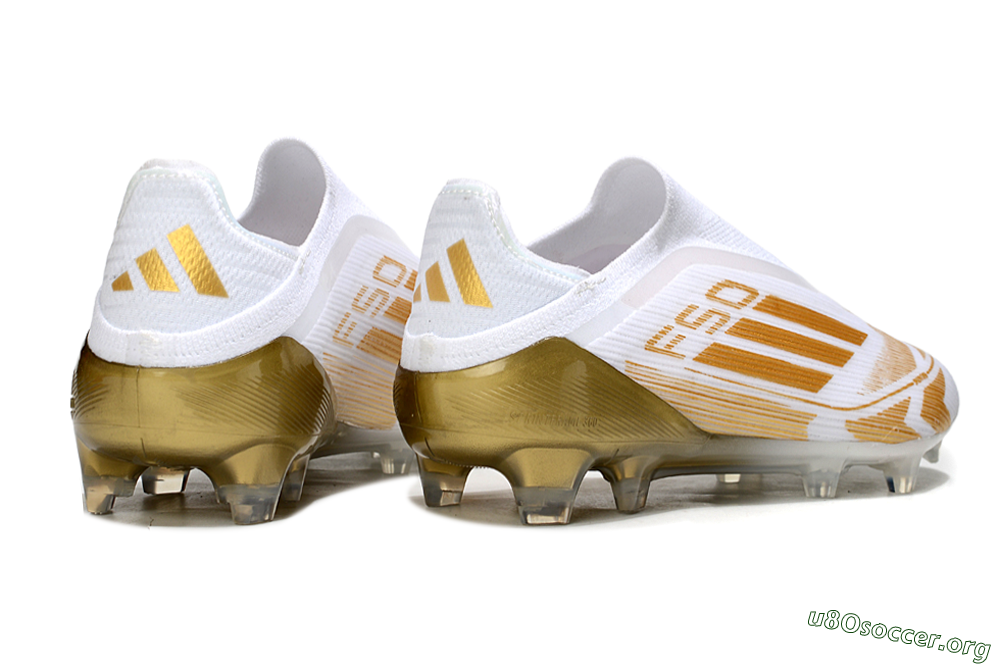 Adidas F50 Elite Laceless FG Football Boots - White/Gold 6