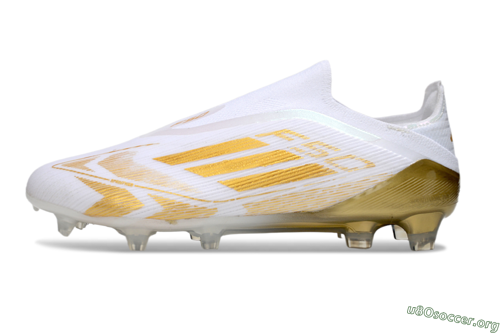 Adidas F50 Elite Laceless FG Football Boots - White/Gold 3