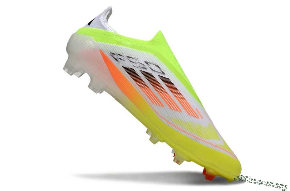 Adidas F50 Elite Laceless FG Football Boots - White/Yellow/Orange 4