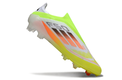 Adidas F50 Elite Laceless FG Football Boots - White/Yellow/Orange