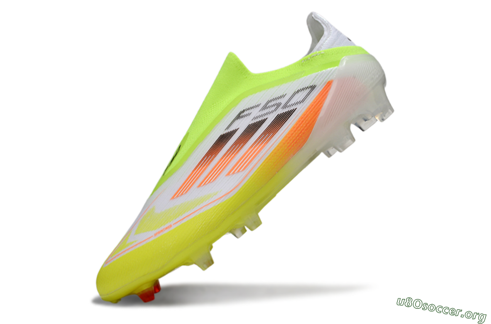 Adidas F50 Elite Laceless FG Football Boots - White/Yellow/Orange 5