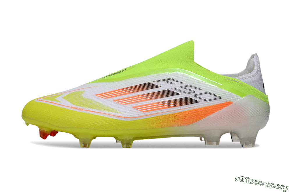 Adidas F50 Elite Laceless FG Football Boots - White/Yellow/Orange 3