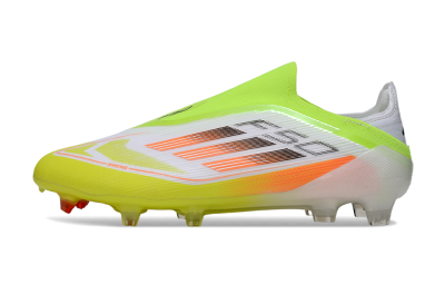 Adidas F50 Elite Laceless FG Football Boots - White/Yellow/Orange