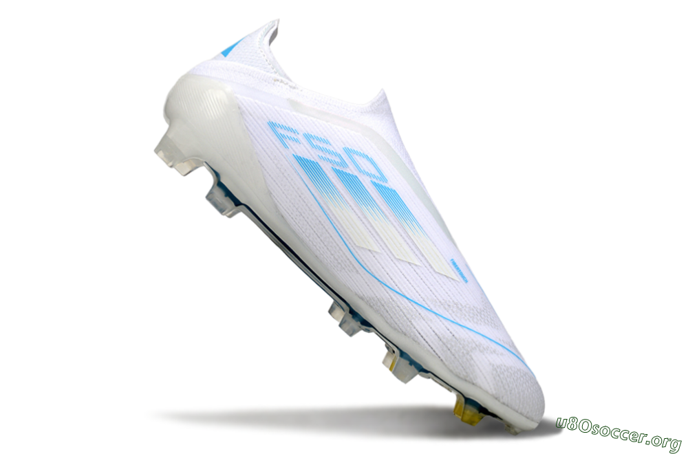 Adidas F50 Elite Laceless FG Football Boots - White/Blue 4