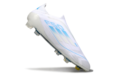 Adidas F50 Elite Laceless FG Football Boots - White/Blue