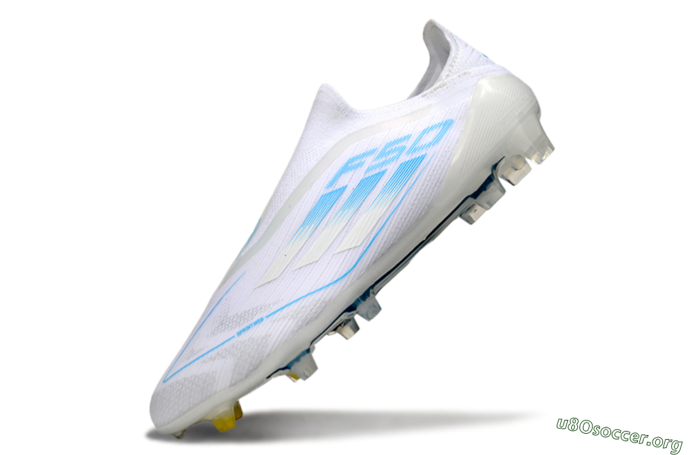 Adidas F50 Elite Laceless FG Football Boots - White/Blue 5