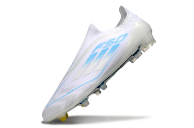 Adidas F50 Elite Laceless FG Football Boots - White/Blue
