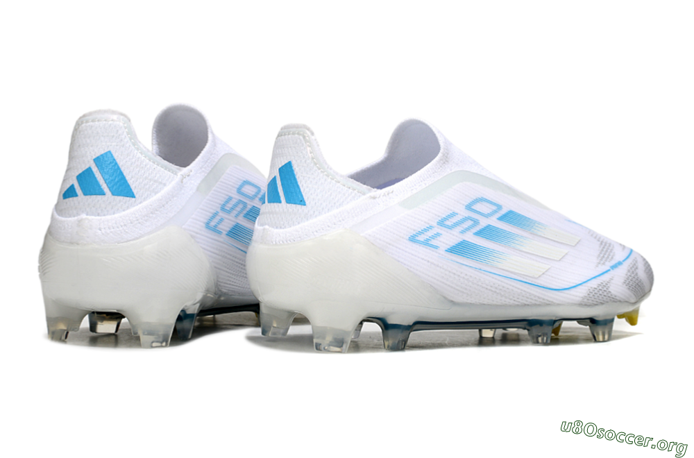 Adidas F50 Elite Laceless FG Football Boots - White/Blue 6