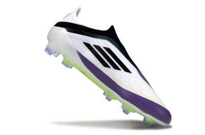 Messi x Adidas F50 Elite Laceless FG Football Boots - White/Purple/Black