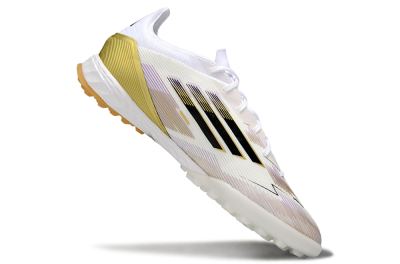Adidas F50 Pro TF Football Shoes - White/Black/Gold