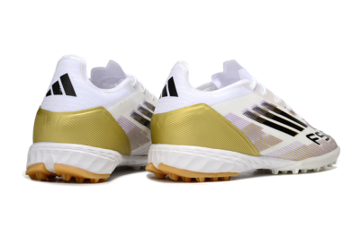 Adidas F50 Pro TF Football Shoes - White/Black/Gold