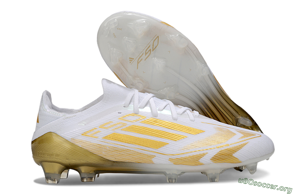 Adidas F50 Elite FG Football Boots - White/Gold 2
