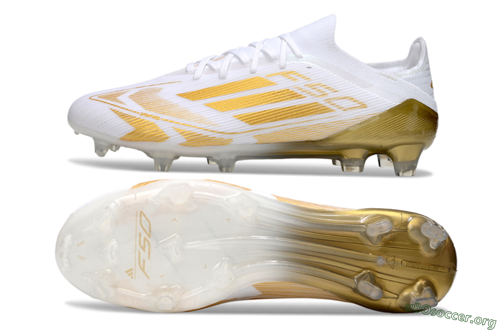 Adidas F50 Elite FG Football Boots - White/Gold 1