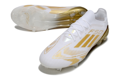 Adidas F50 Elite FG Football Boots - White/Gold