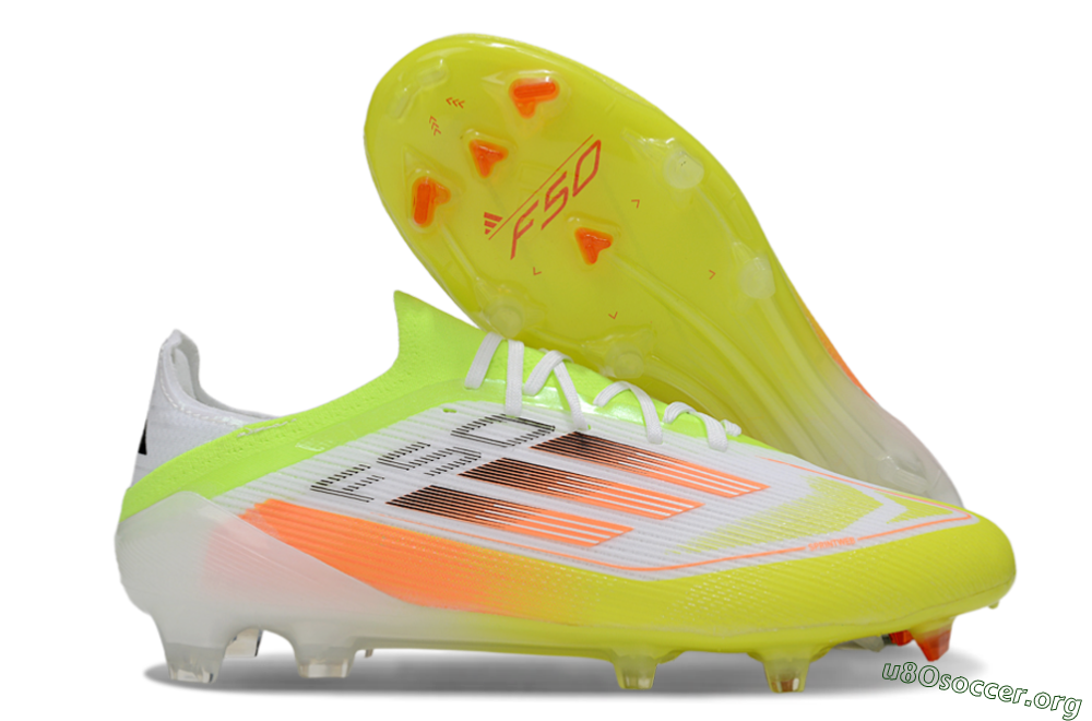 Adidas F50 Elite FG Football Boots - White/Yellow/Orange 2
