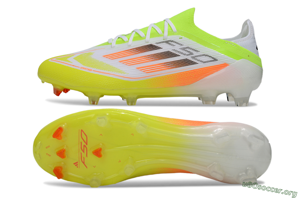 Adidas F50 Elite FG Football Boots - White/Yellow/Orange 1