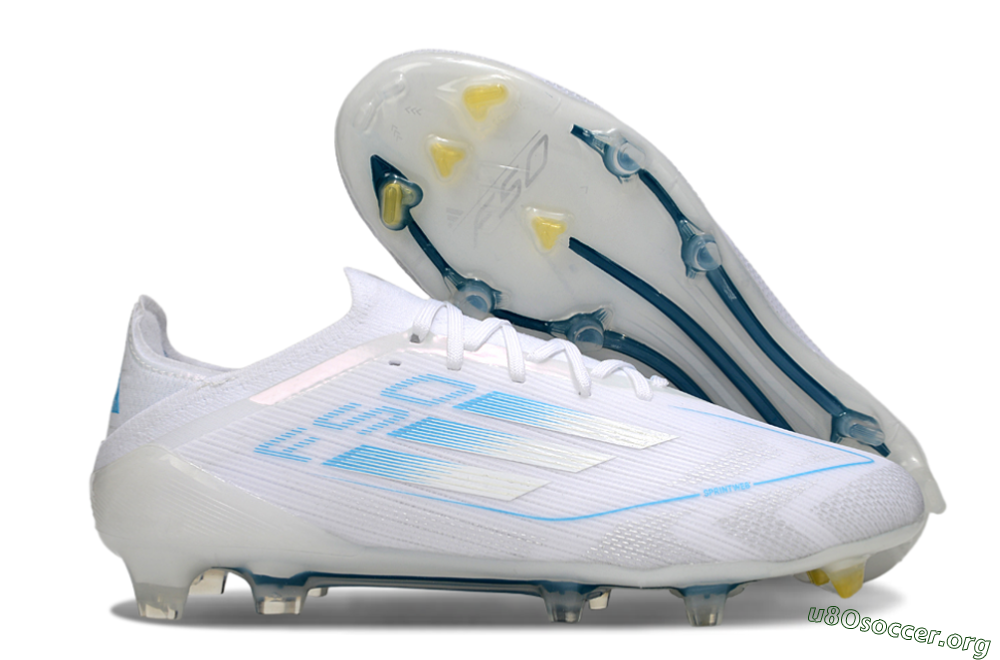 Adidas F50 Elite FG Football Boots - White/Blue 2