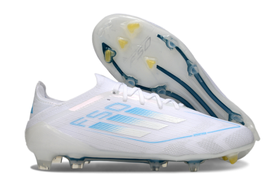 Adidas F50 Elite FG Football Boots - White/Blue