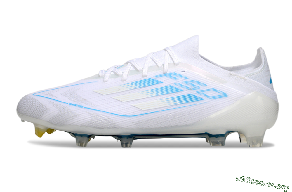 Adidas F50 Elite FG Football Boots - White/Blue 3