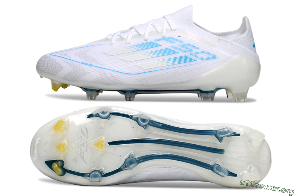 Adidas F50 Elite FG Football Boots - White/Blue 1
