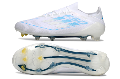 Adidas F50 Elite FG Football Boots - White/Blue