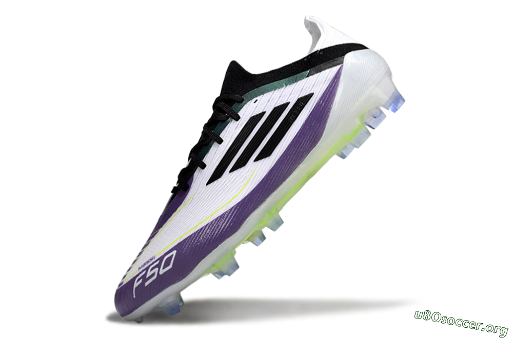Messi x Adidas F50 Elite FG Football Boots - White/Purple/Black 5