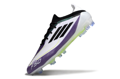 Messi x Adidas F50 Elite FG Football Boots - White/Purple/Black