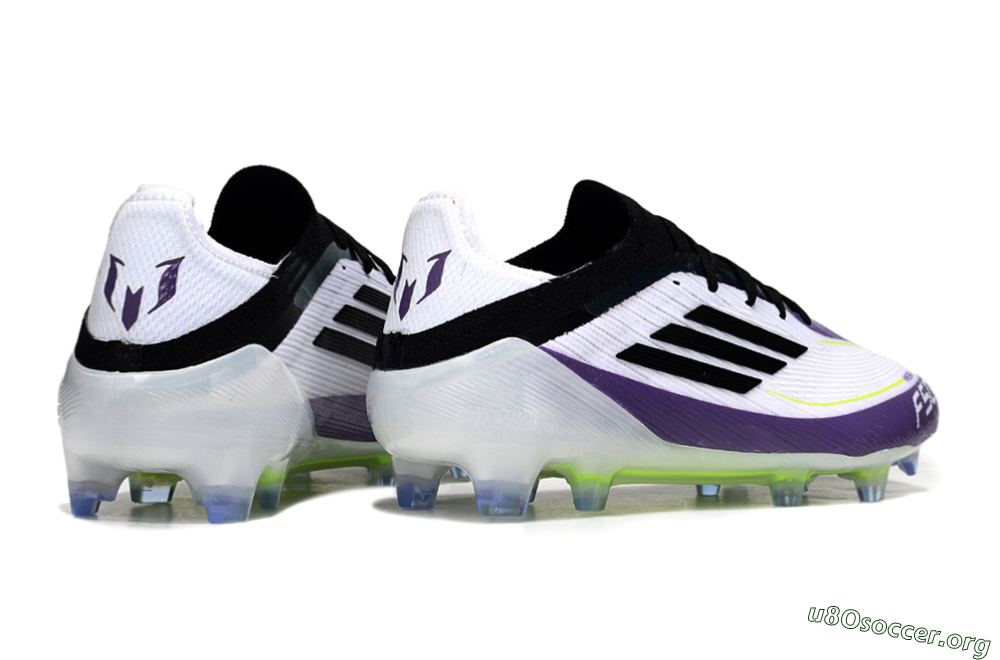 Messi x Adidas F50 Elite FG Football Boots - White/Purple/Black 6