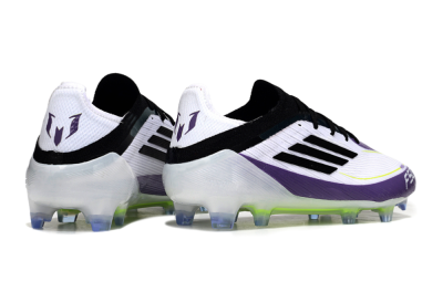 Messi x Adidas F50 Elite FG Football Boots - White/Purple/Black