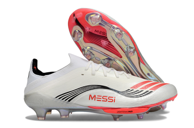 Messi x Adidas F50+ Elite FG Football Boots - Silver/Red/Black