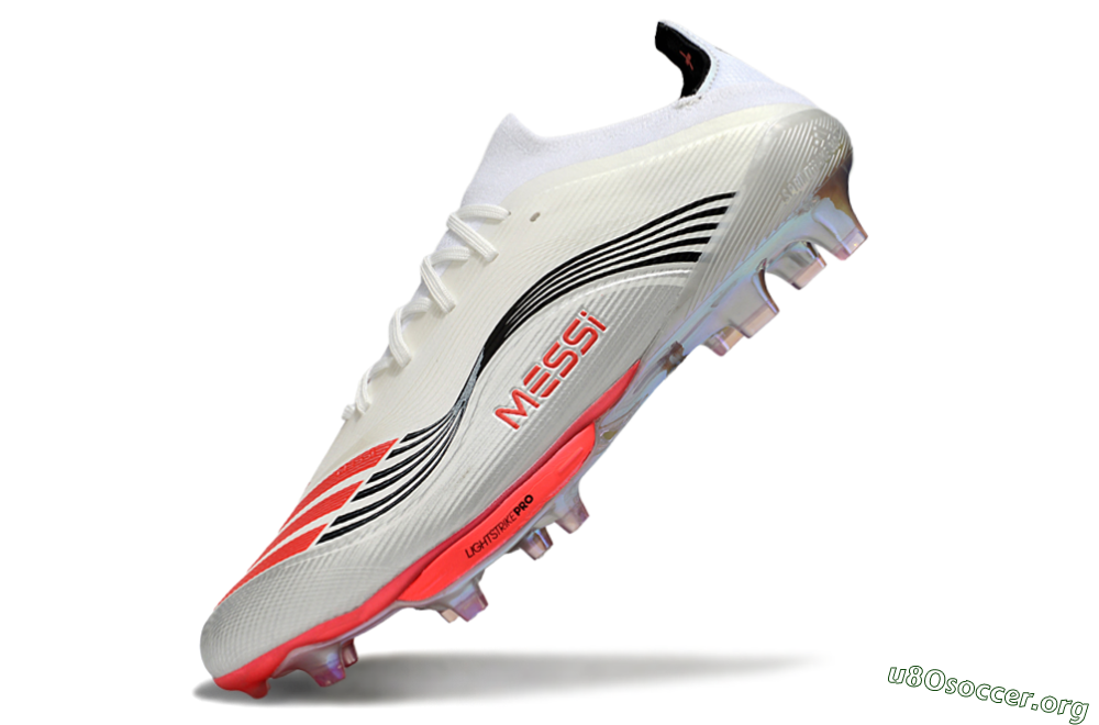 Messi x Adidas F50+ Elite FG Football Boots - Silver/Red/Black 5