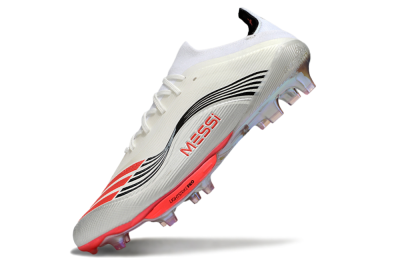 Messi x Adidas F50+ Elite FG Football Boots - Silver/Red/Black