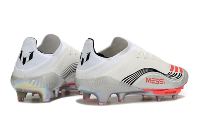 Messi x Adidas F50+ Elite FG Football Boots - Silver/Red/Black
