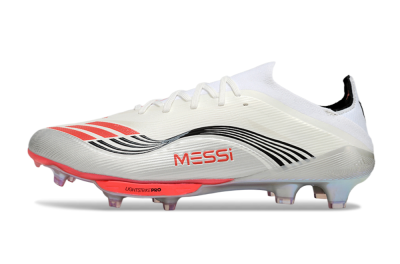 Messi x Adidas F50+ Elite FG Football Boots - Silver/Red/Black