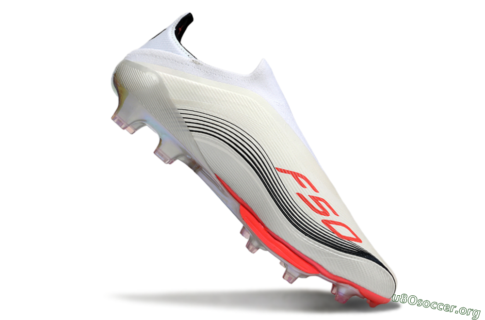 Messi x Adidas F50+ Elite Laceless FG Football Boots - Silver/Red/Black 4