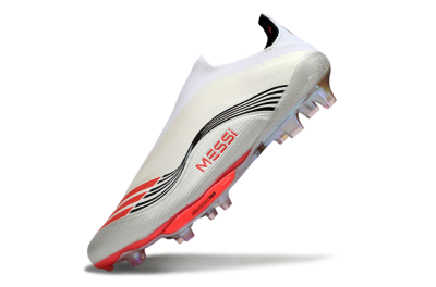 Messi x Adidas F50+ Elite Laceless FG Football Boots - Silver/Red/Black