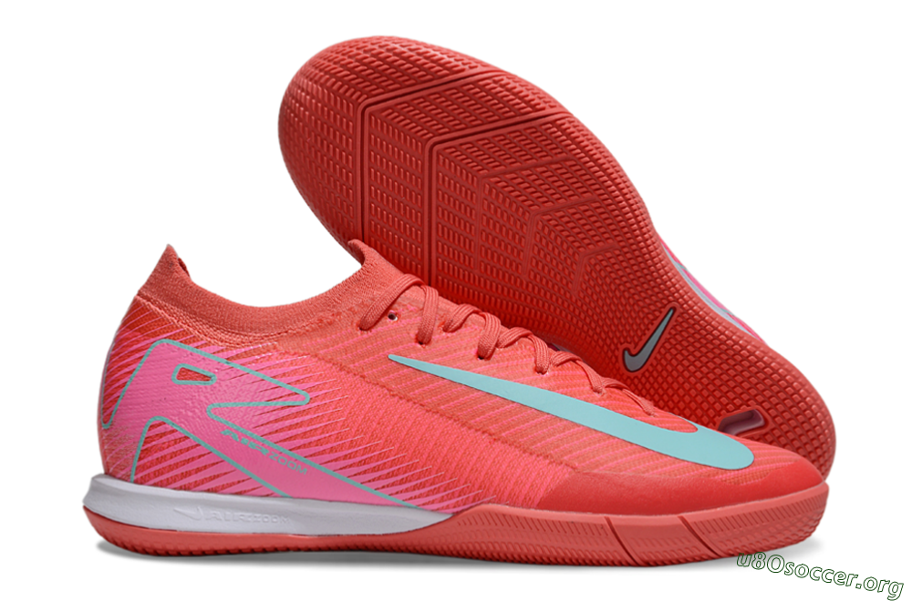 Nike Air Zoom Mercurial Vapor 16 Elite IC Football Shoes - Red/Jade/White 2