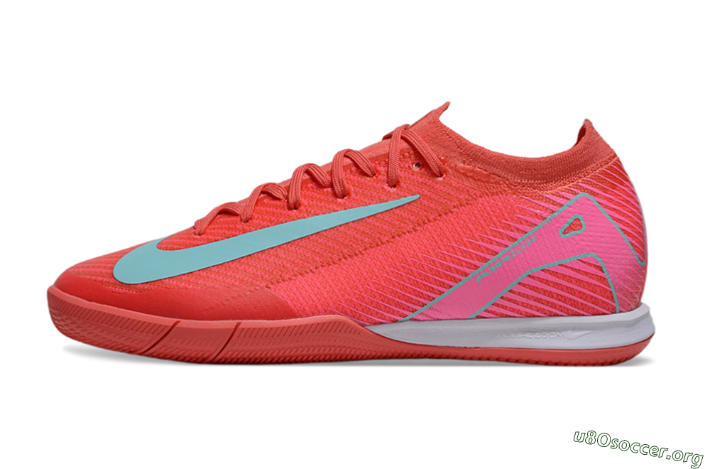 Nike Air Zoom Mercurial Vapor 16 Elite IC Football Shoes - Red/Jade/White 3