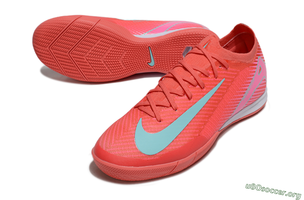 Nike Air Zoom Mercurial Vapor 16 Elite IC Football Shoes - Red/Jade/White 0