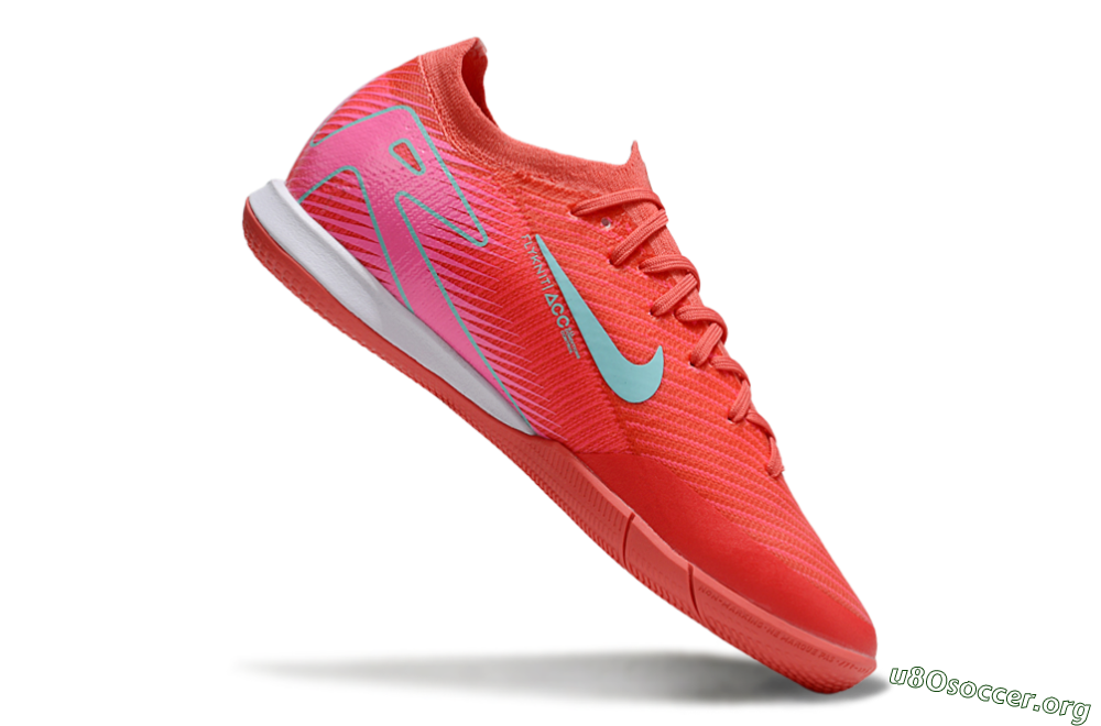 Nike Air Zoom Mercurial Vapor 16 Elite IC Football Shoes - Red/Jade/White 4