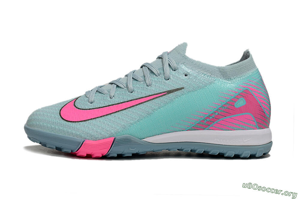 Nike Air Zoom Mercurial Vapor 16 Elite TF Football Shoes - Jade/Pink/White 3