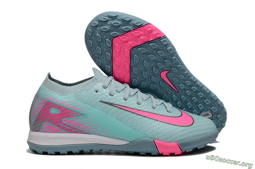Nike Air Zoom Mercurial Vapor 16 Elite TF Football Shoes - Jade/Pink/White 2