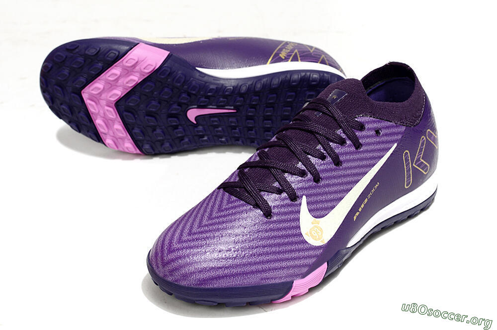 Nike Air Zoom Mercurial Vapor 16 Elite TF Football Shoes - Purple/White/Gold 0