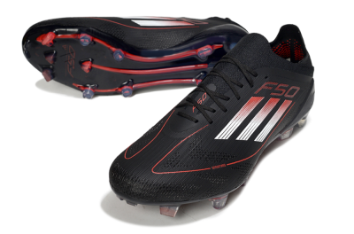 Adidas F50 Elite FG Football Boots - Black/Silver/Red