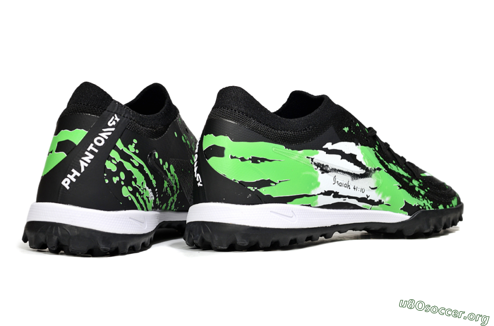 Nike Phantom GX 2 Elite TF Football Shoes - Black/Green/White 6