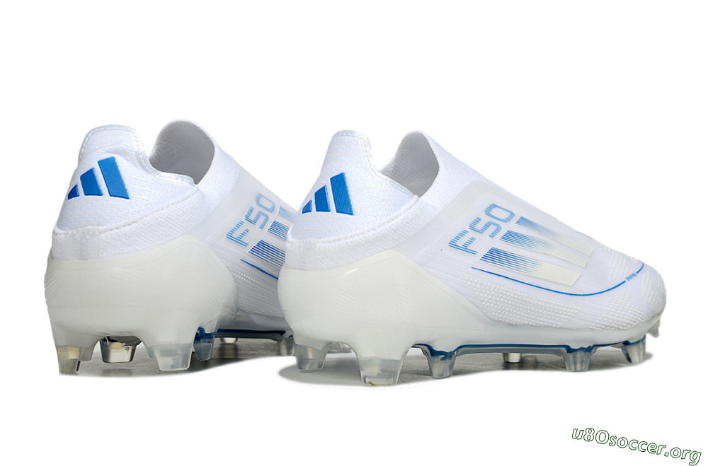 Adidas F50 Elite Laceless FG Football Boots - White/Blue 6